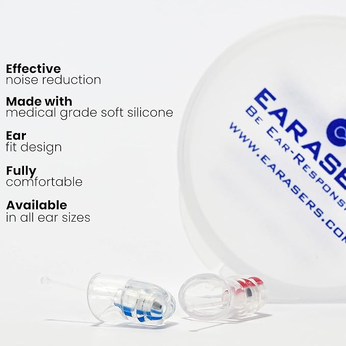 Earasers 19dB Noise Reducing Earplugs - Medium