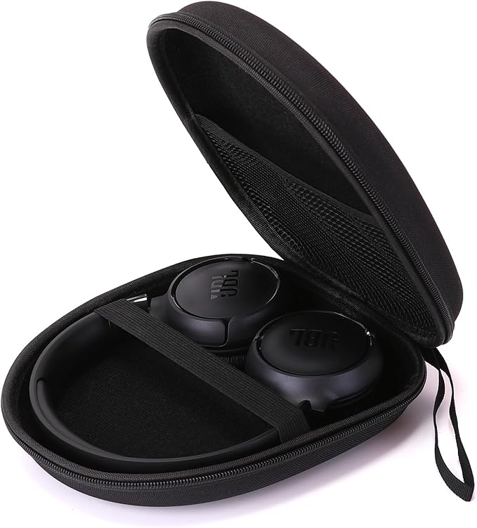 Ginsco Universal Headphone Case Compatible with JBL Tune 510BT 720BT, Sony WH-CH 720N/WH-CH520, Soundcore Q20i/Q30 BERIBES KVIDIO TOZO etc, 1680D Oxford Travel Carrying Hard Shell Case Black