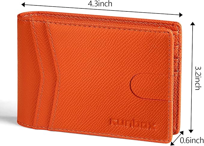 RUNBOX Wallet for Men -Slim Rfid Leather Mens Bifold Novelty Wallets 2 ID Window With Gift Box Men's Accessories | Slim
