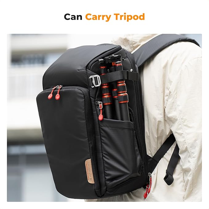 K&F CONCEPT Professional Camera Backpack, Large Photography Backpack Expandable to 25L, Quick Access&Water Resistant Camera bags with Rain Cover&Tripod Holder for Canon/Nikon/Sony/DJI/DSLR Mirrorless