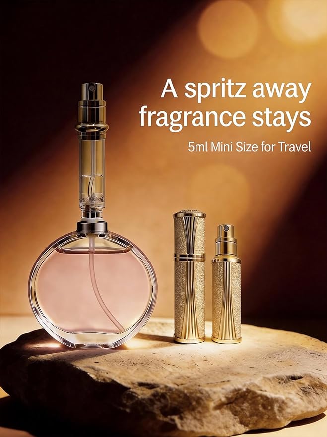Aeollik 5ml Travel Perfume Bottle Refillable Leakproof, Mini Atomizer Sprayer for Perfume (with Gift Box)