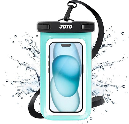 JOTO Up to 7" Universal Waterproof Phone Case for iPhone 17 Air 16 15 14 13 12 11 Plus Pro Max, IPX8 Cellphone Dry Bag XR X SE, Galaxy S23 S22 S21 S20+ S20 S10 Plus Note, Pixel -Green