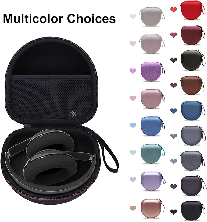 Headphone Case Compatible with BERIBES/TOZO/KVIDIO/Beats/Soundcore Anker/JBL Noise Cancelling Over-Ear Headphones, Wine Red
