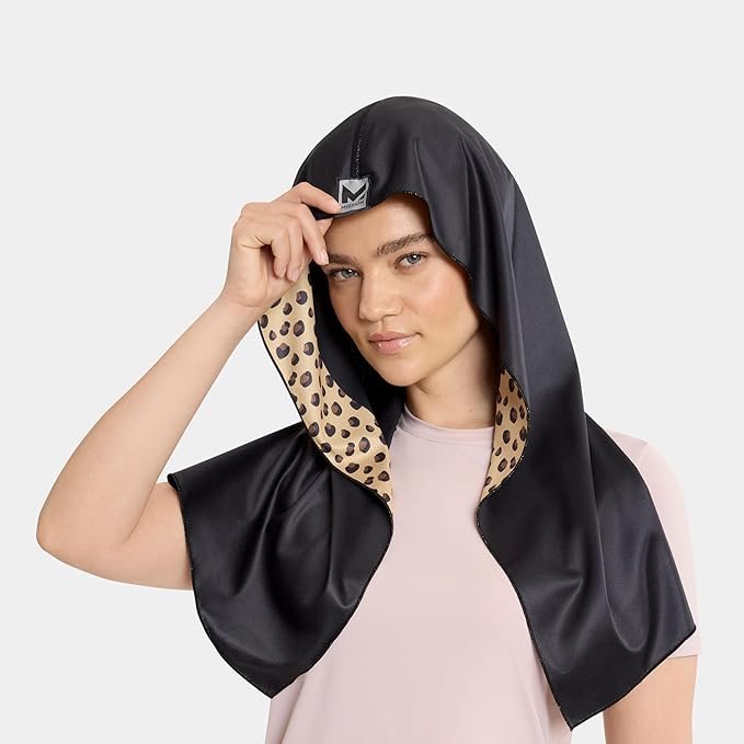 MISSION Cooling Hoodie Towel, Evaporative Cool Technology, Cools Instantly When Wet, UPF 50 Sun Protection, Contours Your Head to Stay in Place, Great for Sports, Fitness, Gym