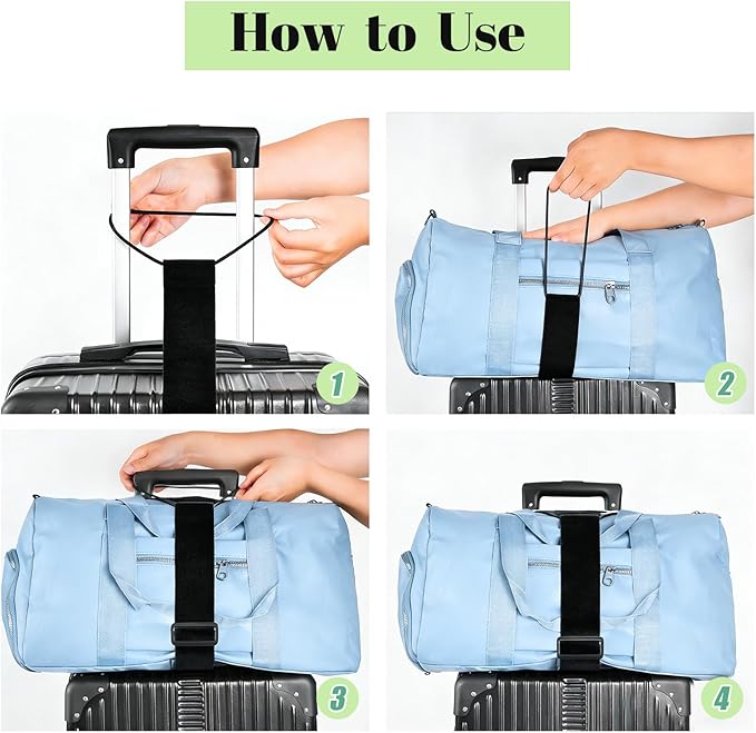 Multi Use Strong Adjustable Luggage Connector Straps for Suitcases,2 Pack Flexible Luggage Accessories Elastic Fastening Bag Strap (Black-3pcs)