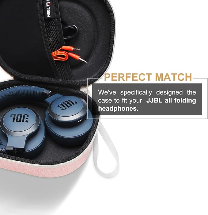 LTGEM Case Compatible with JBL Tune 510BT / Junior 320BT / Junior 320 / 770NC / 720BT / 520BT / 520C / 670NC, for JBL Live 770NC / 670NC / 680NC / 780NC Headphones, Pink+Black