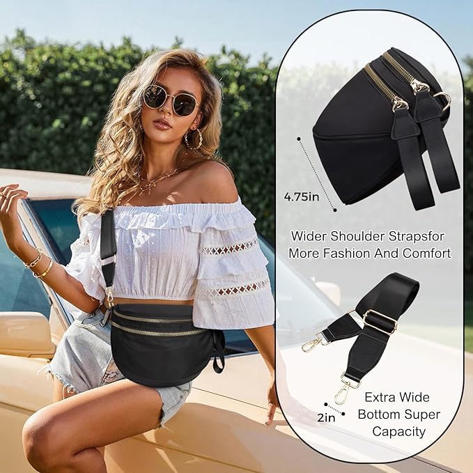 Spacious Nylon Checkered Crossbody Bum Bag for Women, Fashion Checkerboard Fanny Pack Purse with Anti-theft Pocket, Adjustable Wider Strap Wasit Bag