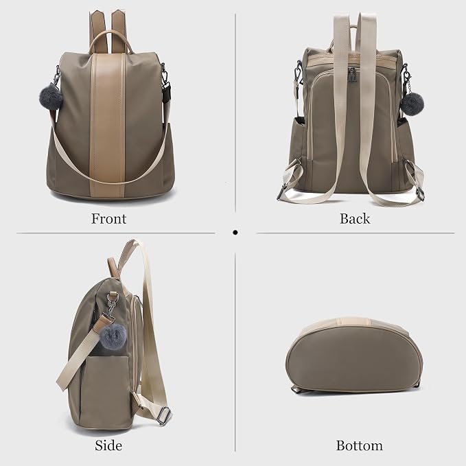 PINCNEL Women Backpack Purse Waterproof Nylon Anti-theft Rucksack Lightweight Shoulder Bag