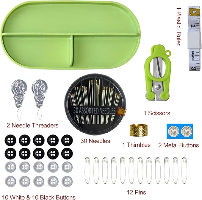 40 Spools of Sewing Thread,Gift Box Portable Basic Sewing Repair Kits (Green)