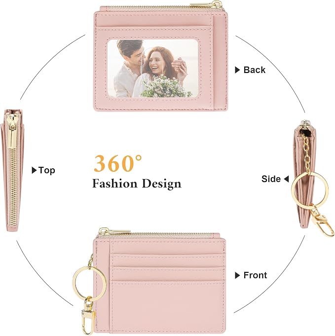 Sodsay Card Case Slim Front Pocket Wallet for Women Credit Card Holder with Keychain | Slim, Credit Card Holder, Front Pocket, with Keychain | Slim