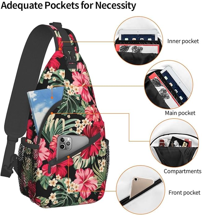 Sling Backpack Unisex Crossbody Chest Bag Shoulder Chest Bag For Women Men Hiking Travel