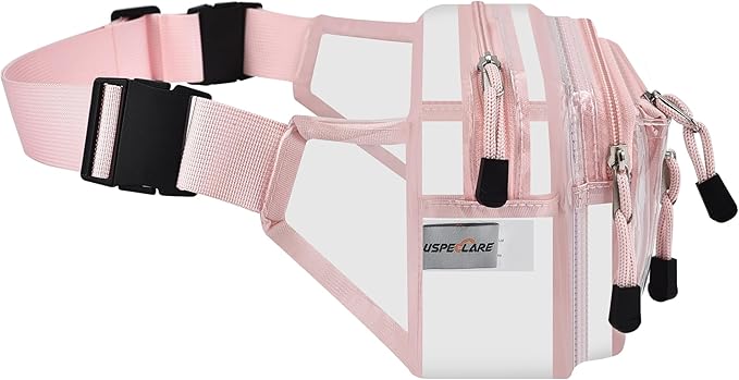 Clear Bag Stadium Approved Clear Fanny Pack for Women for Work,Multi-purpose Waist Bag for Travel & Sporting Event