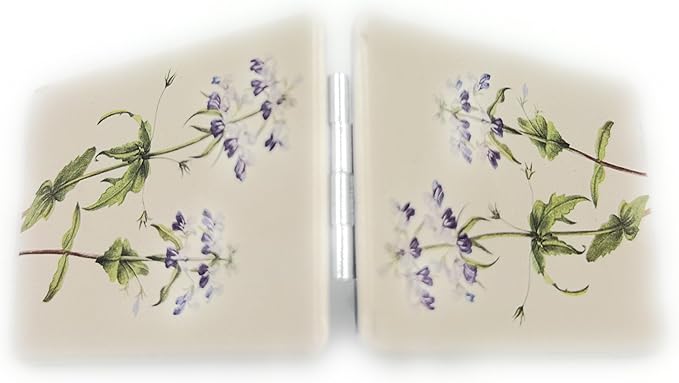 Mary Vaux Walcott Compact Mirror White Mirror Flower Blue Eyed Mary Gifts Collisia Verna Cosmetic Mirror American Artist Artwork Souvenir Art Print Small Travel Mirror