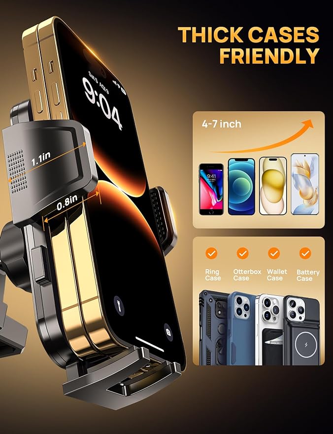 CD Slot Phone Mount, Upgraded Car Phone Holder [Thick Cases Friendly], Universal Phone Mount for Car CD Slot Mount for iPhone, Google, Samsung, Moto, Huawei, LG, and More