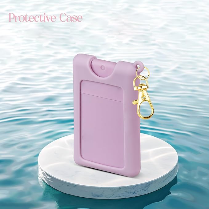 VANEST Silicone Case Compatible with Noshinku Pocket Hand Sanitizer, Protective Case with Keychain for Refillable Travel Size, Hand Sanitizer Spray Accessory