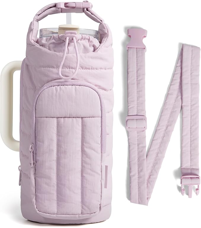 BAGSMART Water Bottle Holder Bag with Strap, 40/32 oz Crossbody Bag Gym Accessories, Sling Purses for Women