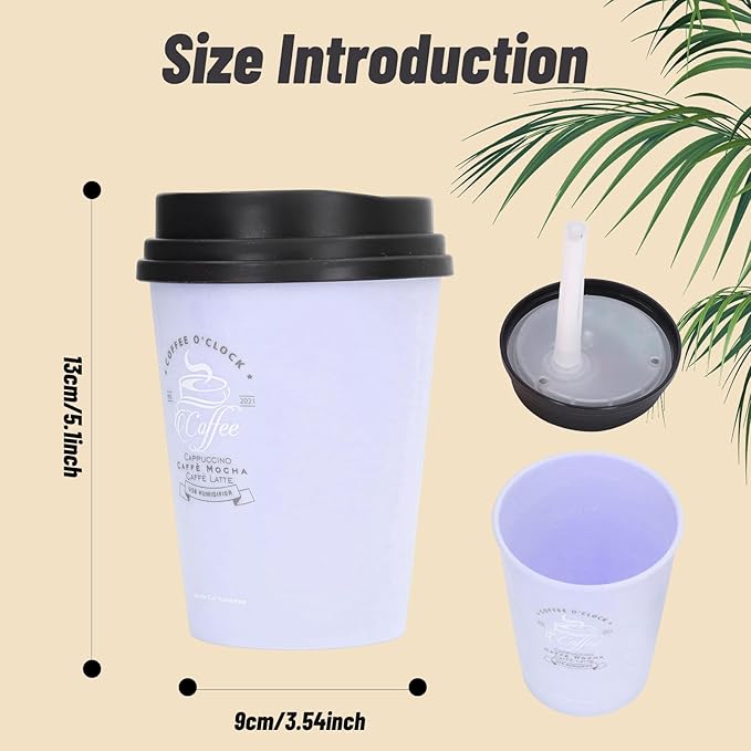 Humidifiers for Bedroom, 300ml Cool Mist Humidifiers, USB Mini Cute Coffee Cup Humidifier, Car Humidifier, Purple Desk Humidifier, Small Humidifier, Low Noise, Auto Shut-Off for Plant, Office(Purple)
