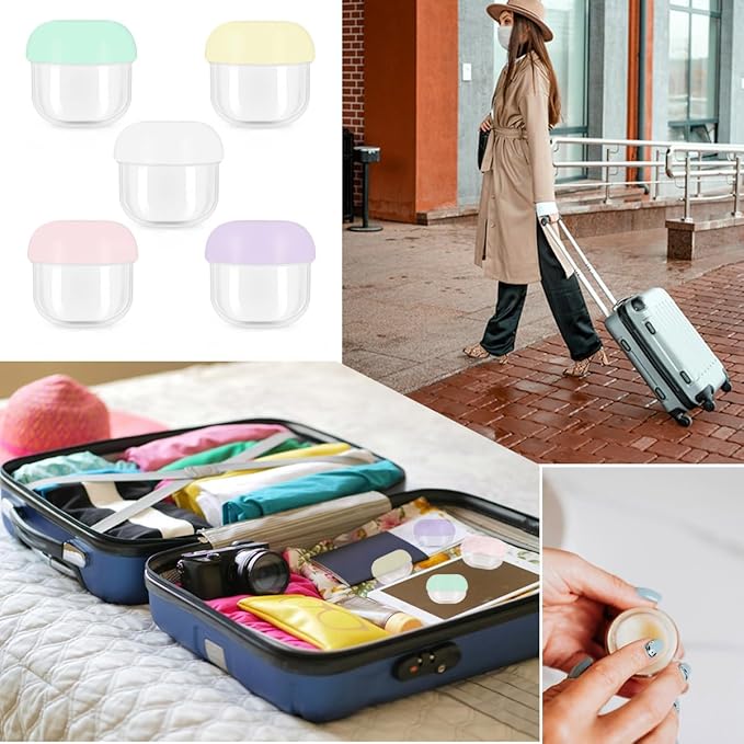 5 Pcs 20ml Small Travel Containers - Compact Size for Creams, Lotions, Makeup - Essential for Travel