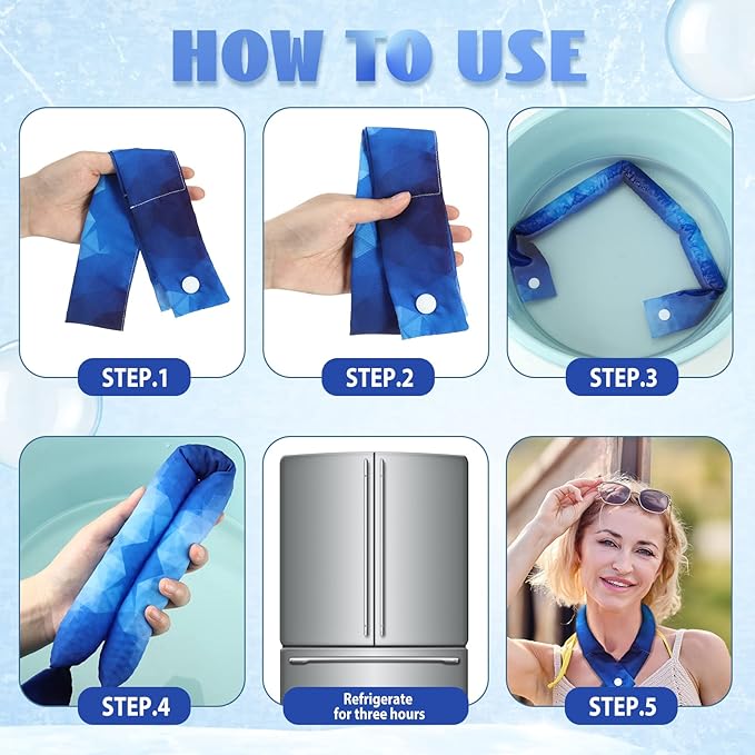 Xuhal 6 Pieces Cooling Neck Wraps Cooling Bandana Neck Cooler Ice Cooler Scarf for Women Summer Outdoor Sport Activity