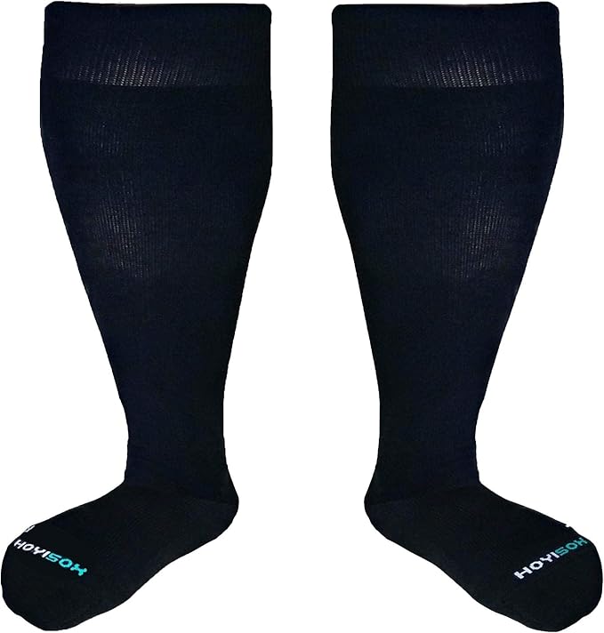 Wide Calf Compression Socks for Men and Women, Extra Large Knee High Cotton Socks