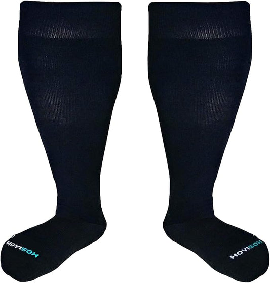Wide Calf Compression Socks for Men and Women, Extra Large Knee High Cotton Socks
