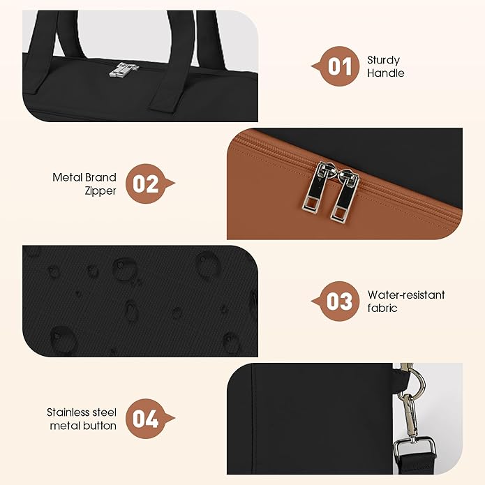 Women's Weekender bag Travel Duffel Bag with Shoe Compartment 21-inch Airline-Approved Carry-On, 2-Piece Overnight Bag Set Personal Item Luggage