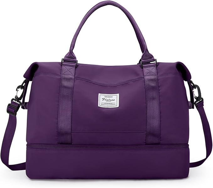 Travel Duffel Bag with Shoes Compartment, Overnight Weekender Bags for Women,Carry on Personal Item Bag