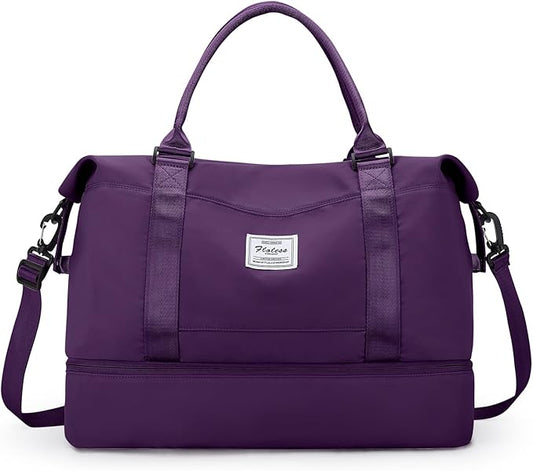 Travel Duffel Bag with Shoes Compartment, Overnight Weekender Bags for Women,Carry on Personal Item Bag