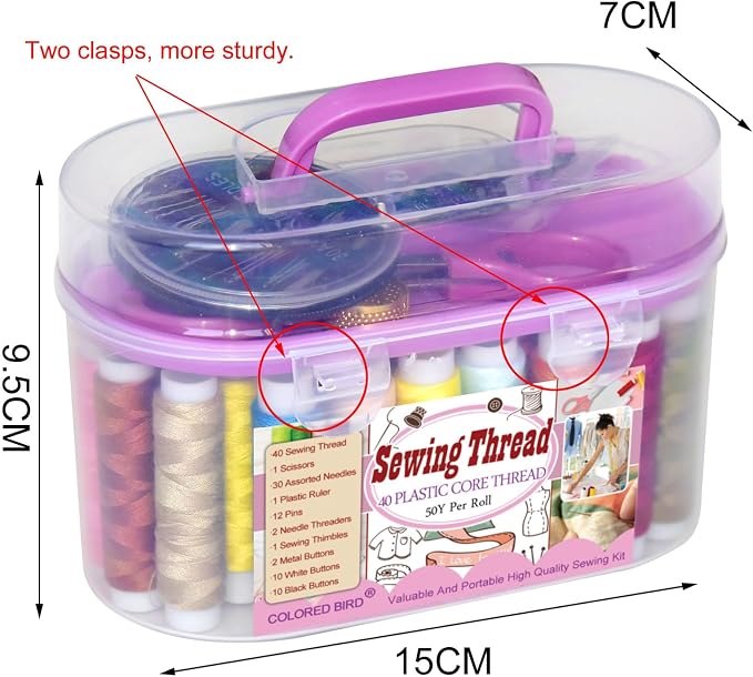 40 Spools of Sewing Thread,Gift Box Portable Basic Sewing Repair Kits (Purple)