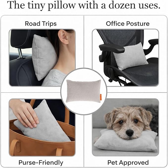 Pipsqueak Microfiber Pillow - Small, Mini - 11 x 7 in - Perfect for Travel, Cars, Airplanes, Camping, Dogs, Toddlers, Kids, Lumbar, Knees and Neck - Ages 2 Yrs and Up
