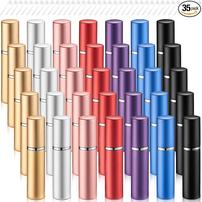 Tessco for you 35 Pcs Atomizer Perfume Bottles 5ml Mini Atomizer Sprayer for Perfume Bulk Refillable with Pump for Travel Outgoing (Multi Color)