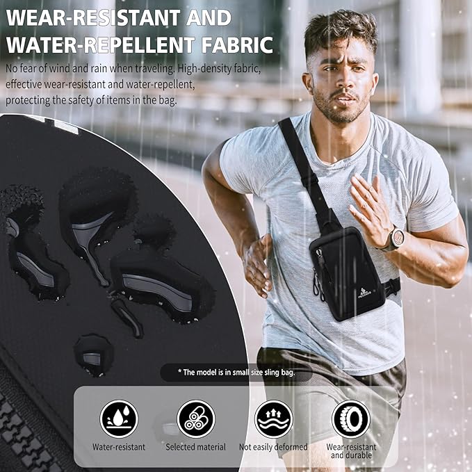 Peicees Small Crossbody Bag for Men Women Mini Sling Bag Travel Running Phone Daypack Cross Body Shoulder Bags, 2 Sizes, Small Army Green