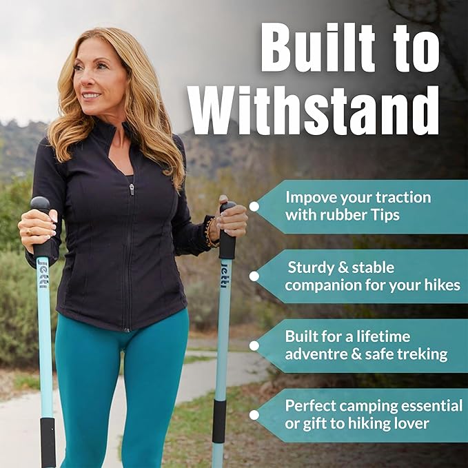 Perfectly Weighted Walking Poles for Full-Body Workouts, Enhanced Stability, and Improved Posture | Includes 2 Walking Poles & Carrying Case | 2.2 lbs