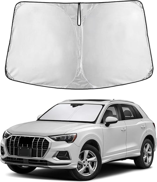 Autovir Windshield Sun Shade Fit for 2019-2024 2025 2026 Audi Q3 Sunshade, Front Car Window Shades Sun Visor, Blocks UV Rays & Heat, Car Accessories