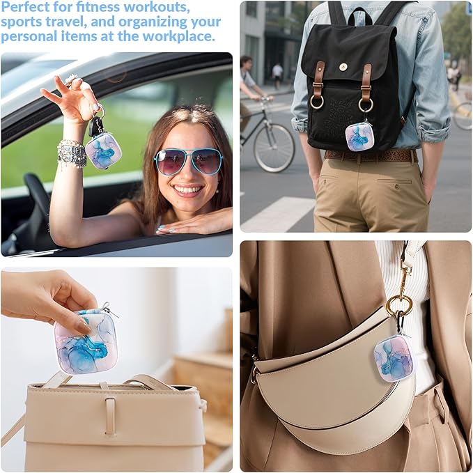Earbud Case, Personalised Patterned Portable EVA Headphone case Cell Phone Accessories Organizer with Carabiner for Wired/Wireless Earphone, Earbud, Earpieces, SD Memory Card, Camera Chips