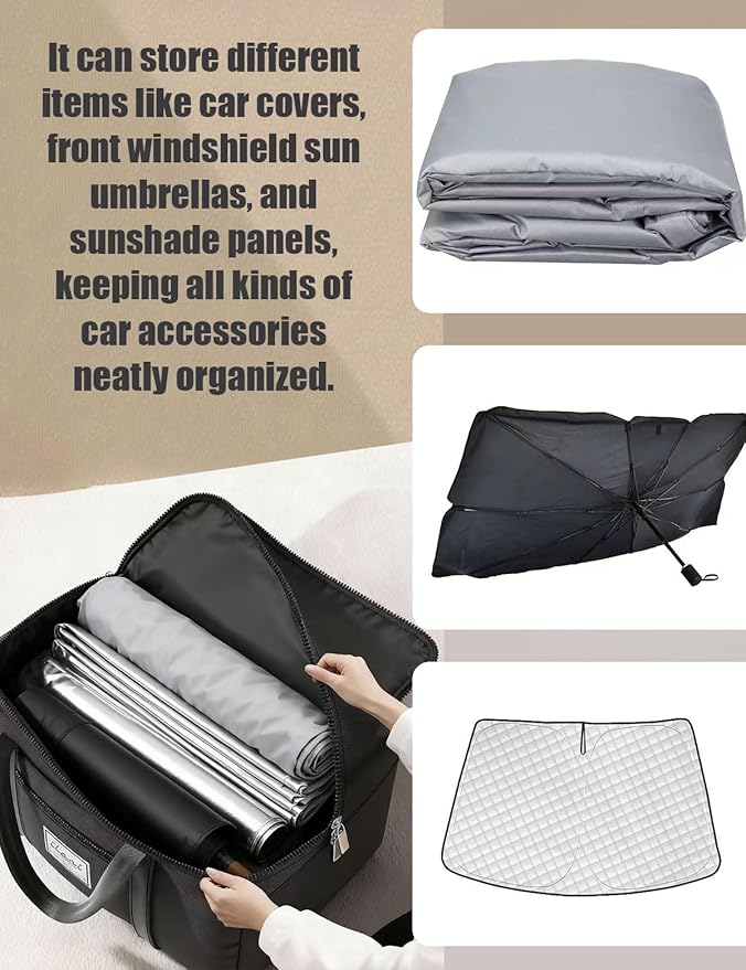 Car Cover Storage Bags (Only Bags，23 x 11.8 x 20 in) Reusable, for All-Weather Waterproof Car Covers, Windshield Sun Shade Umbrella & Truck Cover, Convenient Storage, 20 LBS Weight Capacity