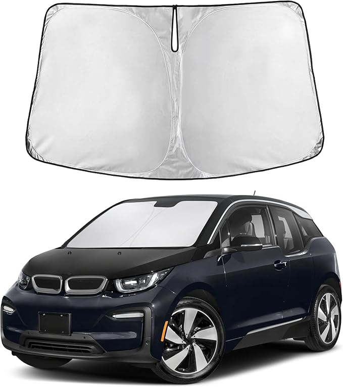 Autovir Windshield Sun Shade Fit for 2014-2020 2021 2022 BMW I3 Sunshade, Front Car Window Shades Sun Visor, Blocks UV Rays & Heat, Car Accessories