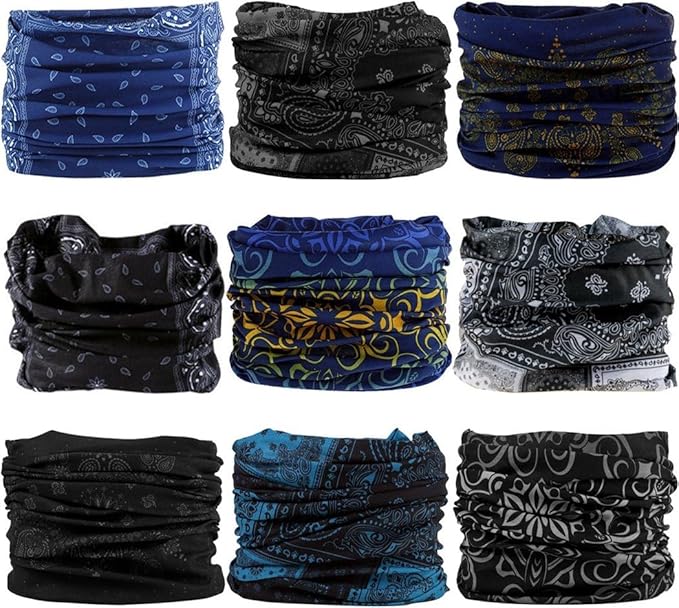 VANCROWN Headband Neck Gaiter Head Wrap Headwear Face Mask Magic Scarf Bandana for Men and Women