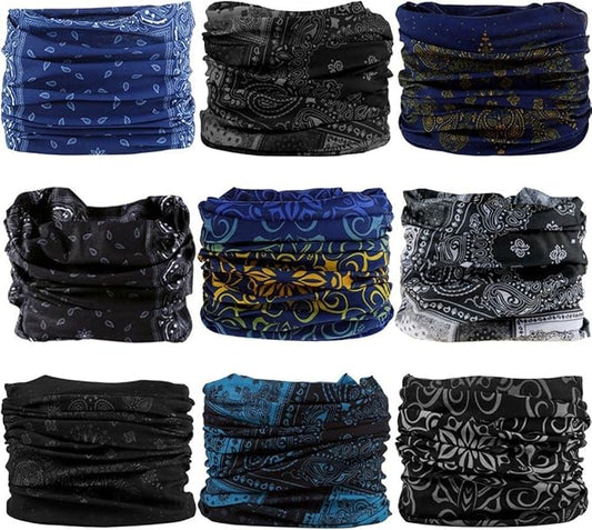 VANCROWN Headband Neck Gaiter Head Wrap Headwear Face Mask Magic Scarf Bandana for Men and Women