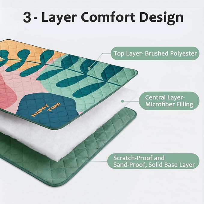Exclusivo Mezcla Extra Large Waterproof Picnic Blankets 3 Layer, Sandproof and Foldable Outdoor Blanket for Beach Camping, Park and Travel