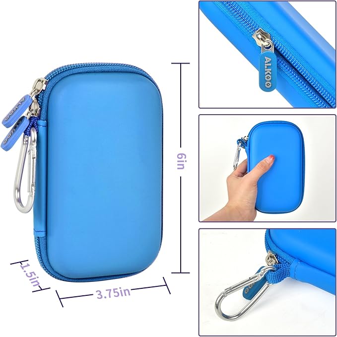 USB Flash Drive Case, SD Card Holder Compatible with Thumb Drive, Memory Cards, SDXC SDHC Storage Bag, Electronic Accessories Organizer for SanDisk for Samsung for Inland (Sky Blue)