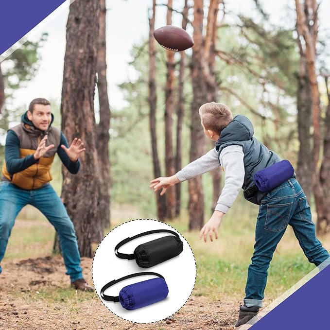 Cozypower 2 Pcs Football Hand Warmers Pouch Hand Muff Sports Pouch with Zipped Pocket and Adjustable Waist Strap Youth Kids Size Sports Warmer for Football, Baseball