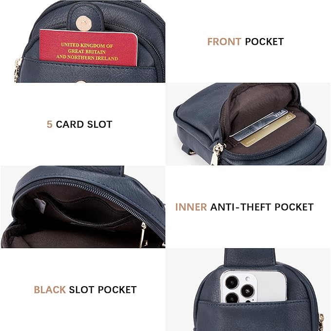 BOSTANTEN Sling Bag Crossbody Bags for Women Trendy Crossbody Purse Leather Chest Bag