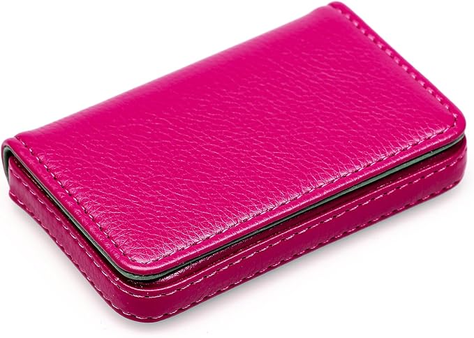 RFID Blocking Wallet - Minimalist Leather Business Credit Card Holder - Rose