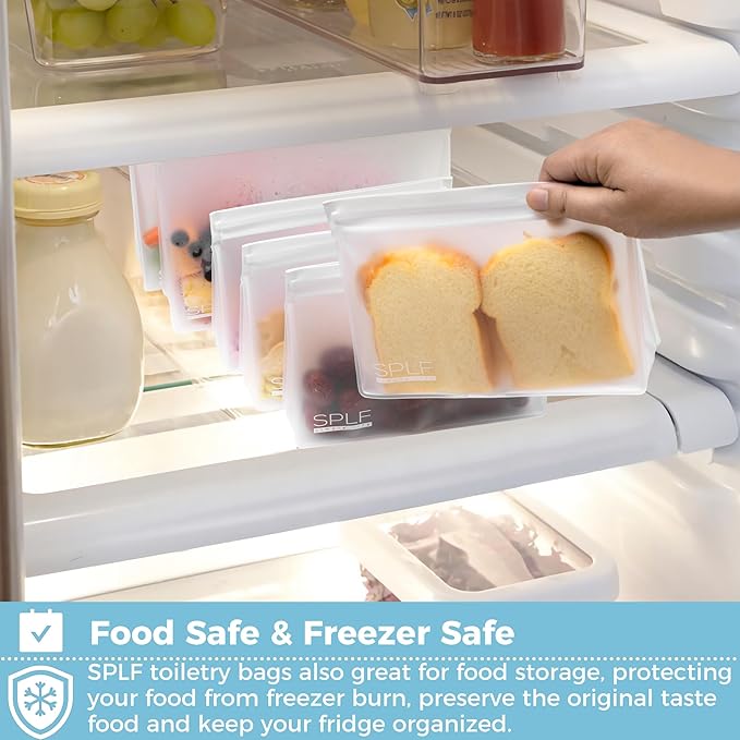 SPLF 3 Pack Leakproof Clear Toiletry bags, TSA Approved Quart Size Zipper Bags, BPA Free Travel Makeup Cosmetic Bags for Women Men, Carry on Airport Airline Compliant Bags-White
