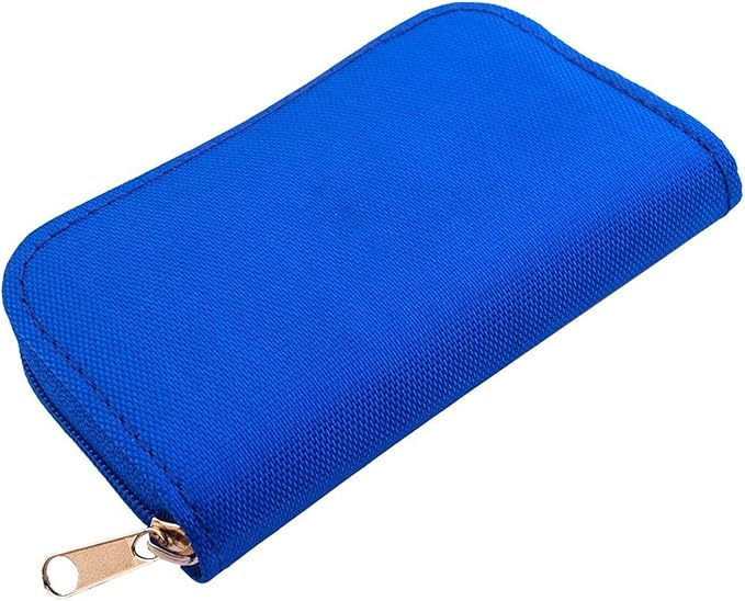 2PACK Memory Card Case - Carrying Case Suitable for Micro SD, Mini SD and 4X CF, Card Holder Bag Wallet for Media Storage Organization (Blue+Green)
