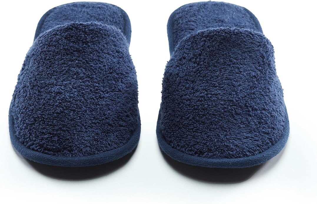 ESKYMODE Men's Cotton Bath Slippers, Terry Cloth Travel Hotel Slippers for Men