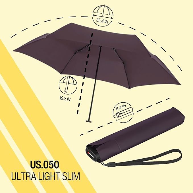 Knirps US.050 Ultra Light Pocket Size Manual Rain Umbrella with Carrying Case