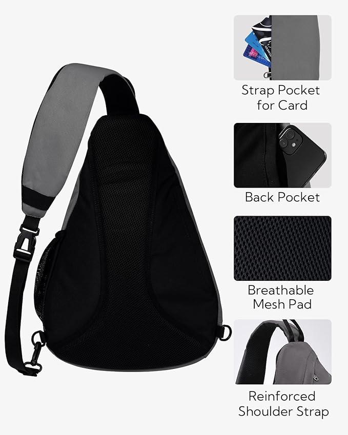 WATERFLY Sling Bag Sling Backpack Small Crossbody Shoulder Bag for Men Women Traveling Cycling Hiking Daypack