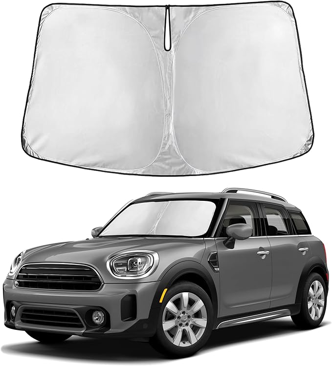 Autovir Windshield Sun Shade Fit for 2017-2024 2025 2026 Mini Countryman Cooper F60 Sunshade, Front Car Window Shades Sun Visor, Blocks UV Rays & Heat, Car Accessories
